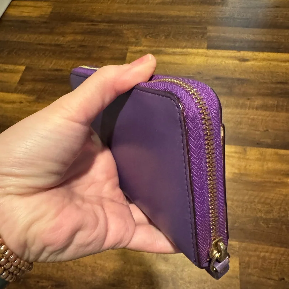Kate Spade Purple Leather Long Zippy Wallet with Front Pocket